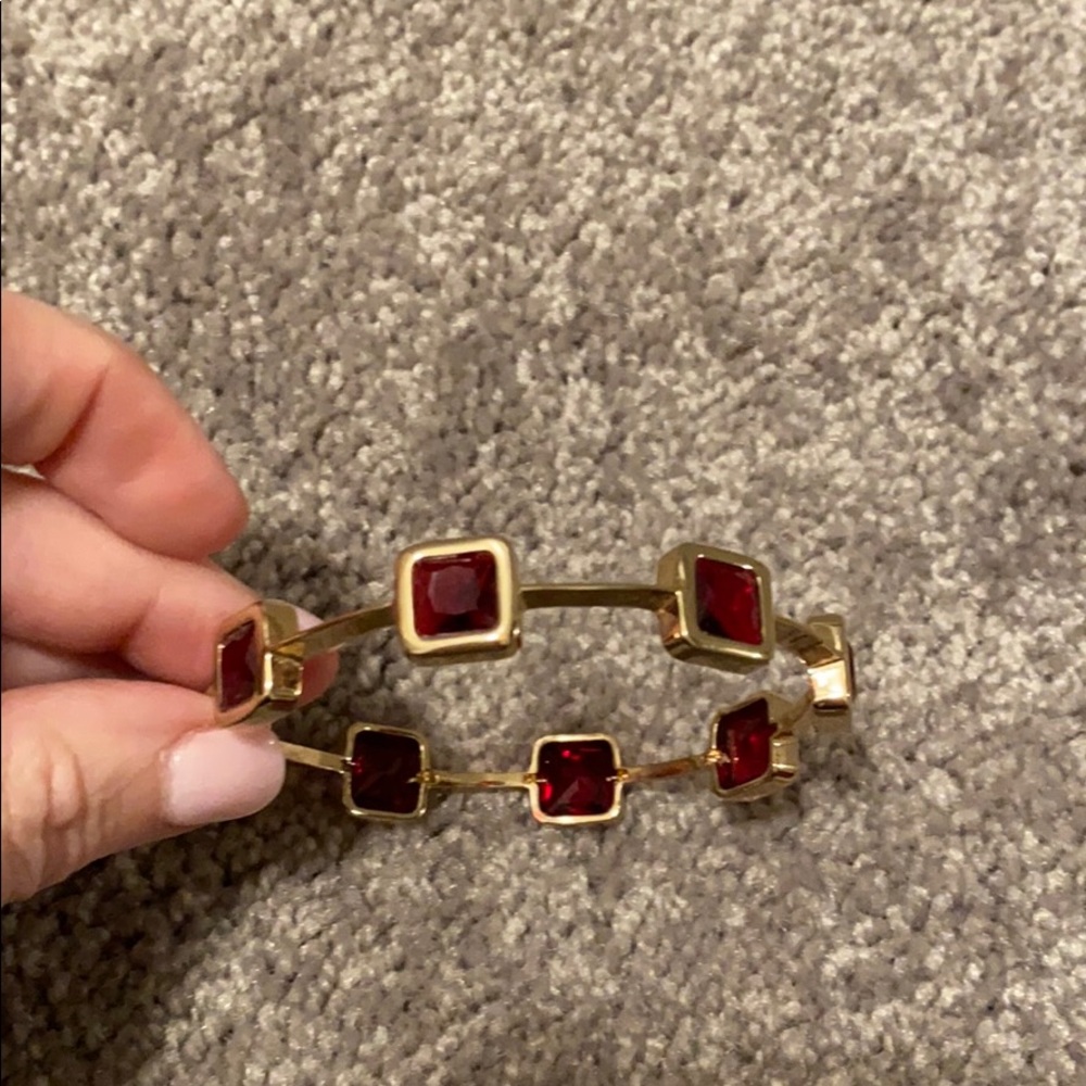 Brooks Brothers gold bangle with red accents